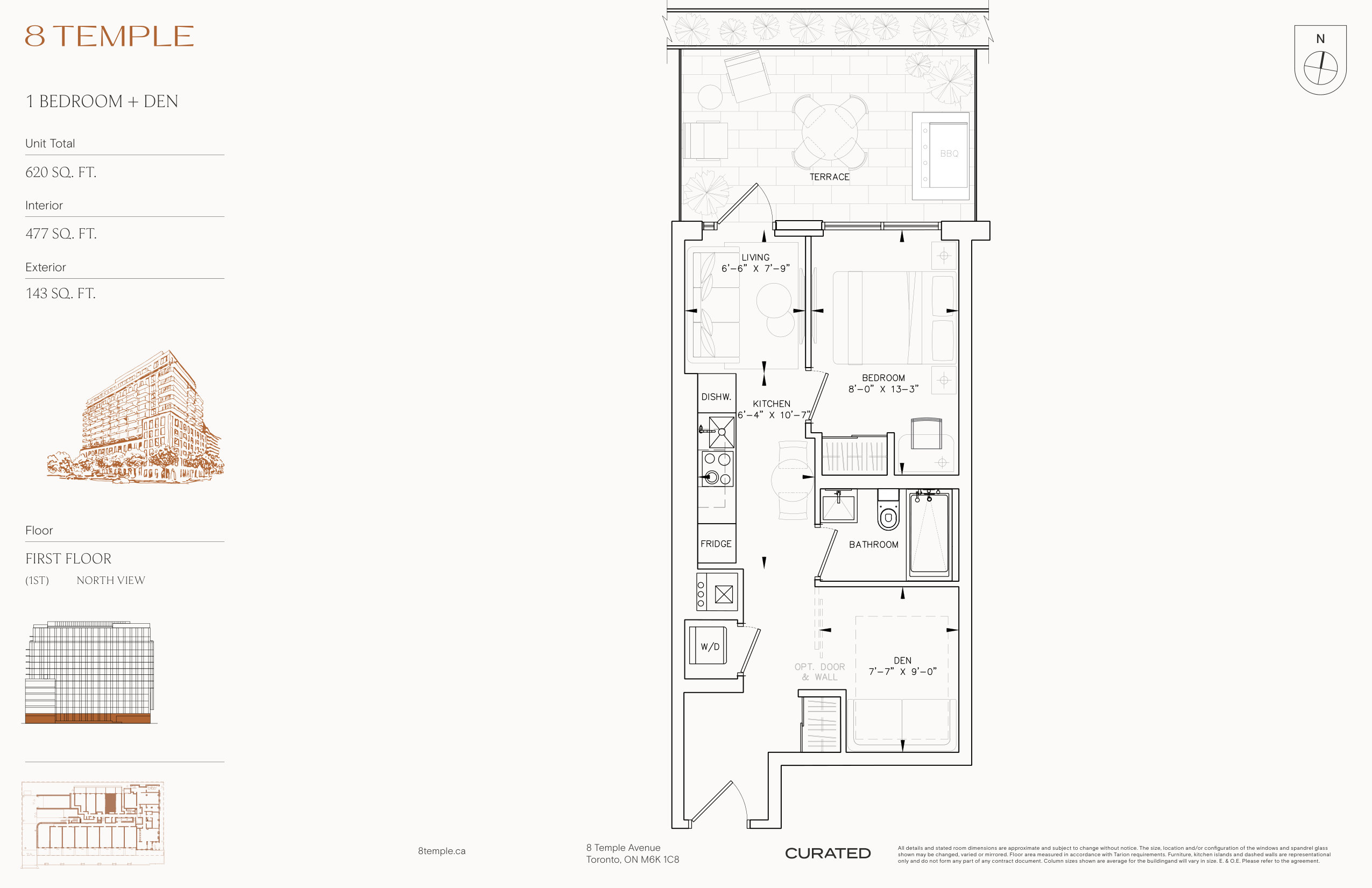 477 sq ft Suite Floor Plan